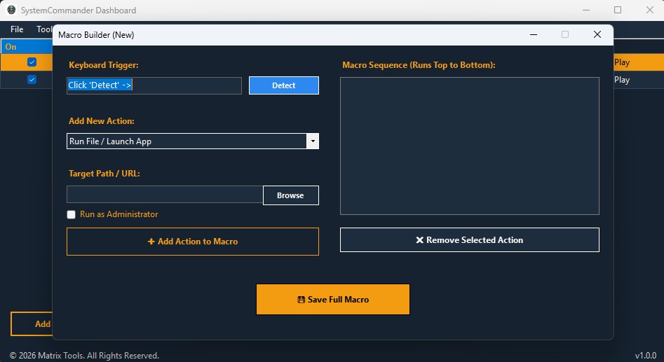 SystemCommander Macro Builder